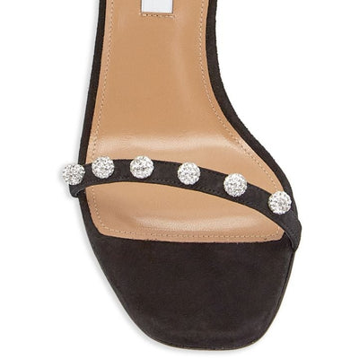 Aquazzura Women's Black Secrets Crystal-embellished Suede Sandals