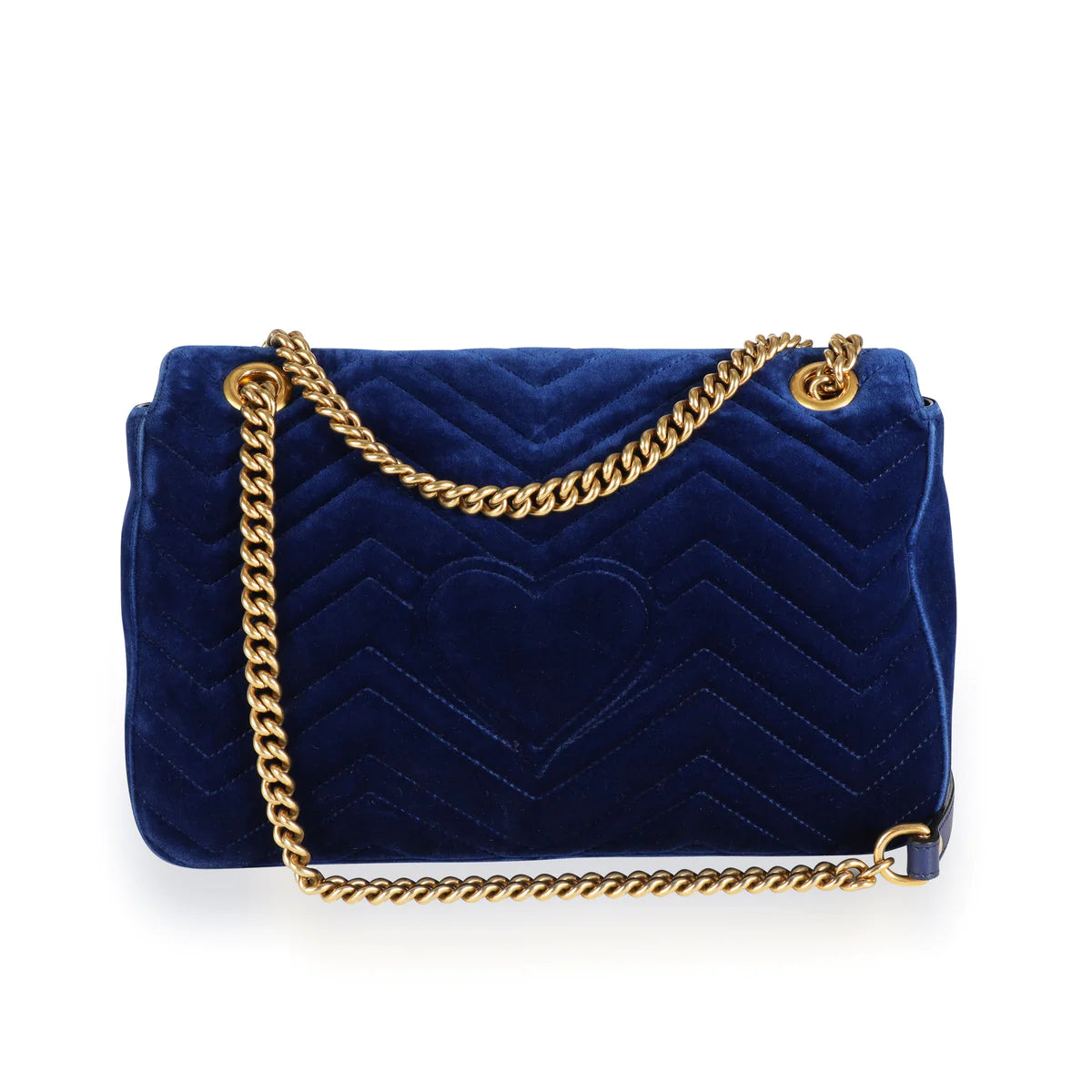 Gucci Marmont GG blue Matelassé Velvet Shoulder Bag