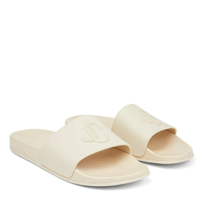 Jimmy Choo Port Logo-plaque Slides In V Barley Sandals