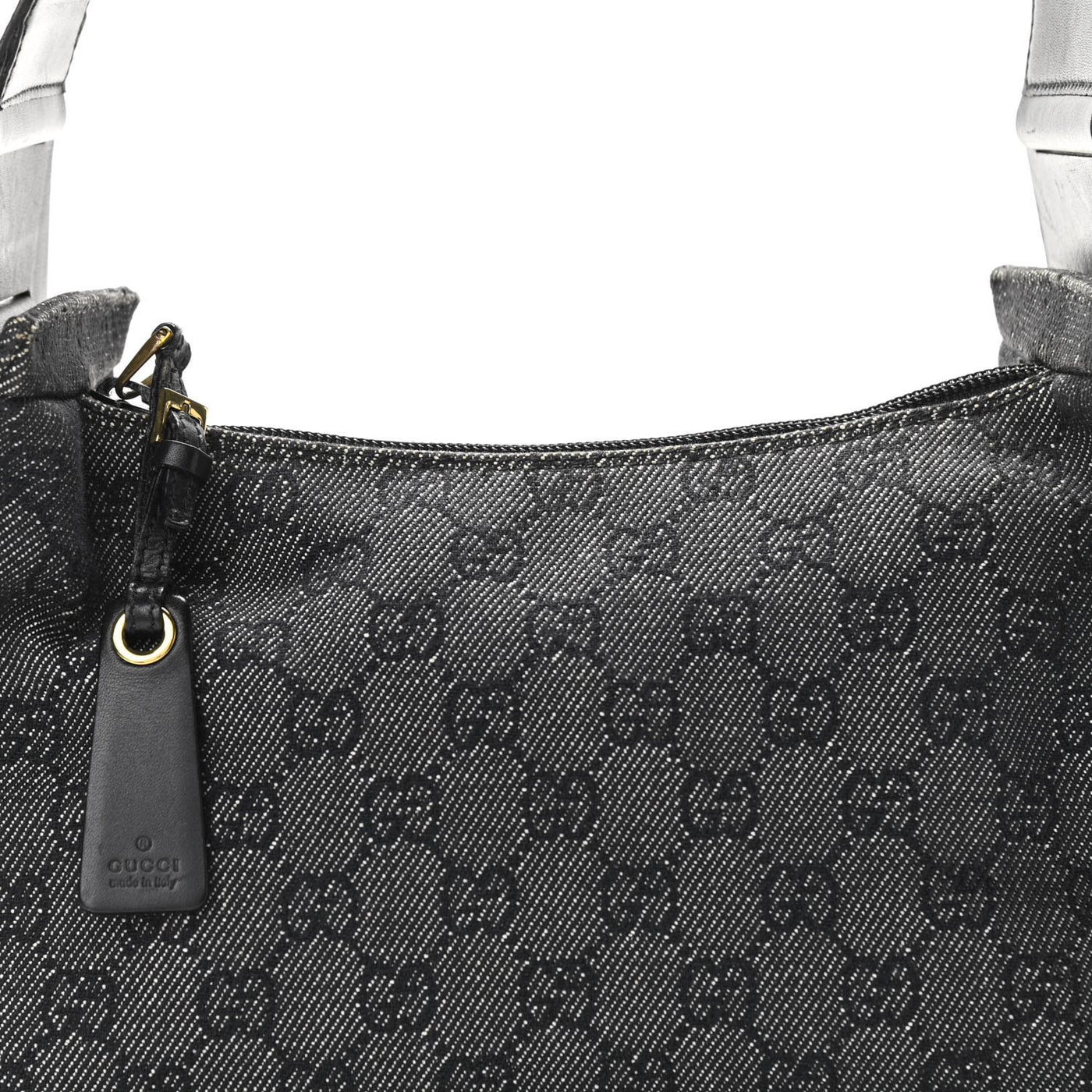 Gucci Denim Monogram GG Signature Shoulder Bag