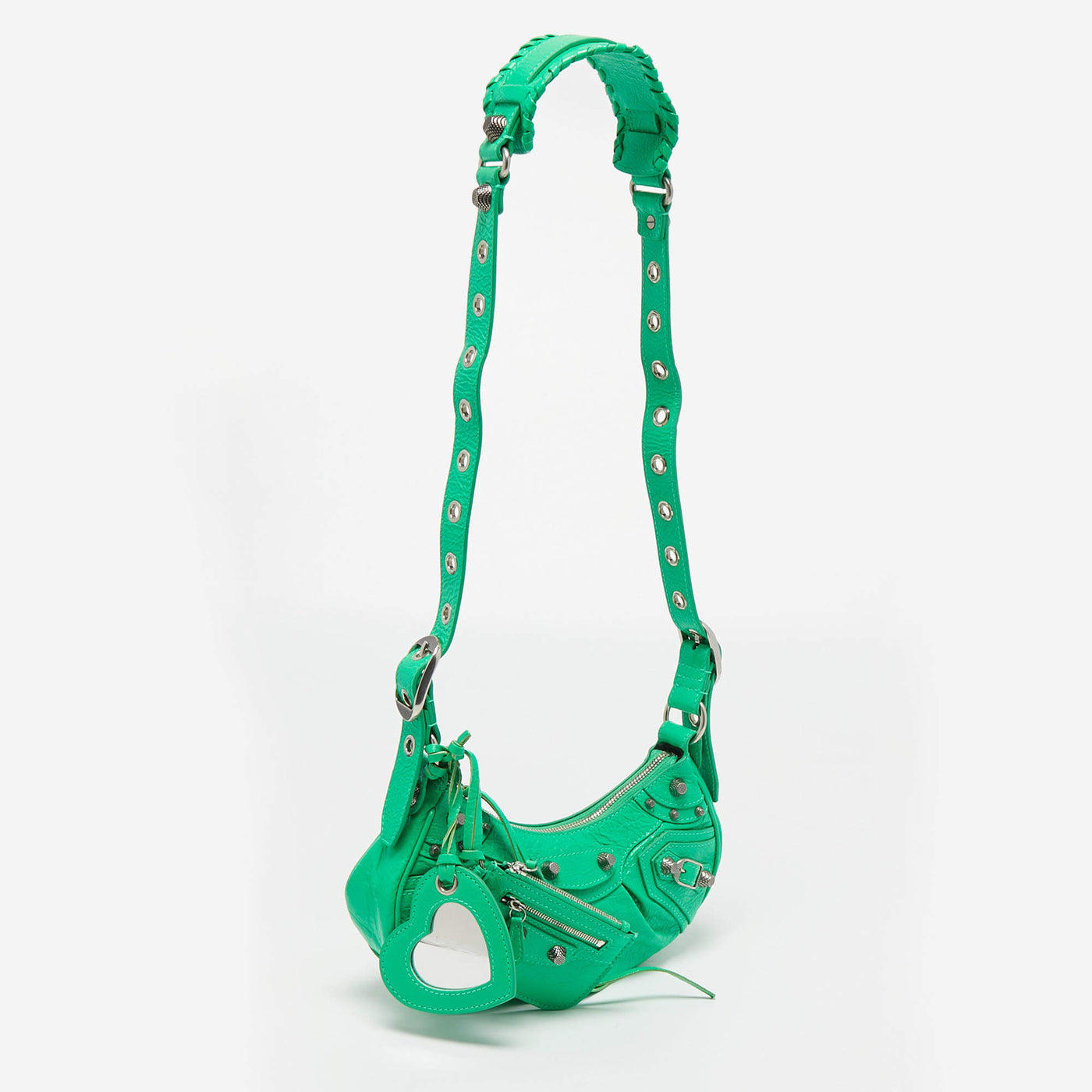 Balenciaga Green Leather XS Le Cagole Hobo Bag