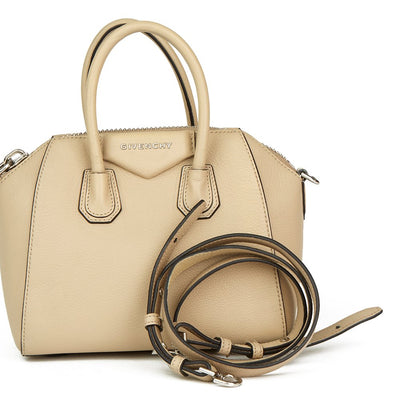 Givenchy Beige Leather Mini Antigona Tote Bag