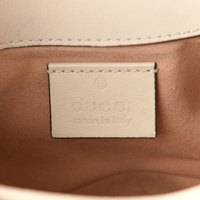 Gucci Matelasse Super Mini GG Marmont Shoulder Bag White