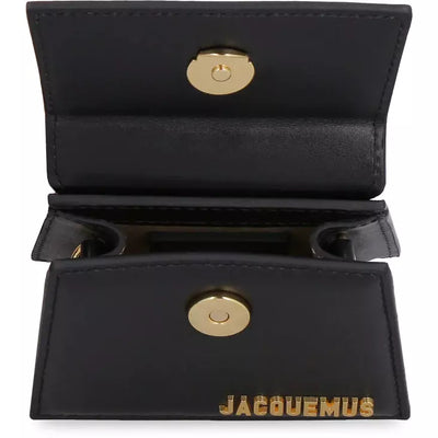 Jacquemus Black Leather Mini Le Chiquito Top Handle Bag