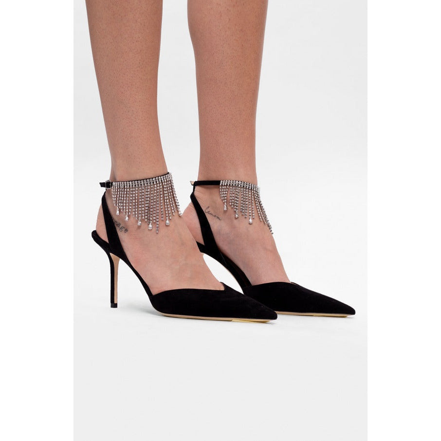 Jimmy Choo Birtie Suede Crystal Heels - Size 5