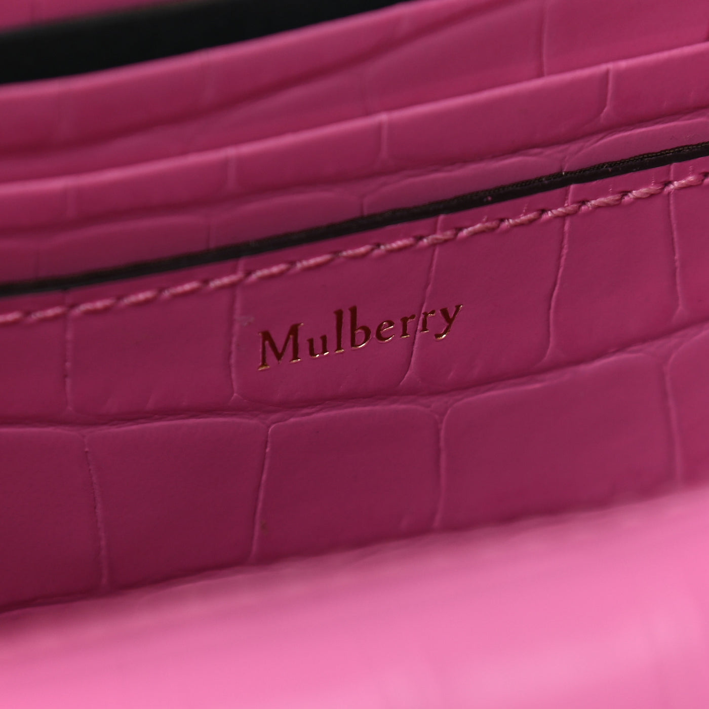 Mulberry Calfskin Crocodile Small Harlow Satchel Raspberry Pink Bag