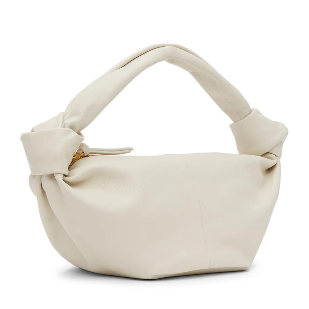 Bottega Veneta White Double Knot Mini leather tote Bag