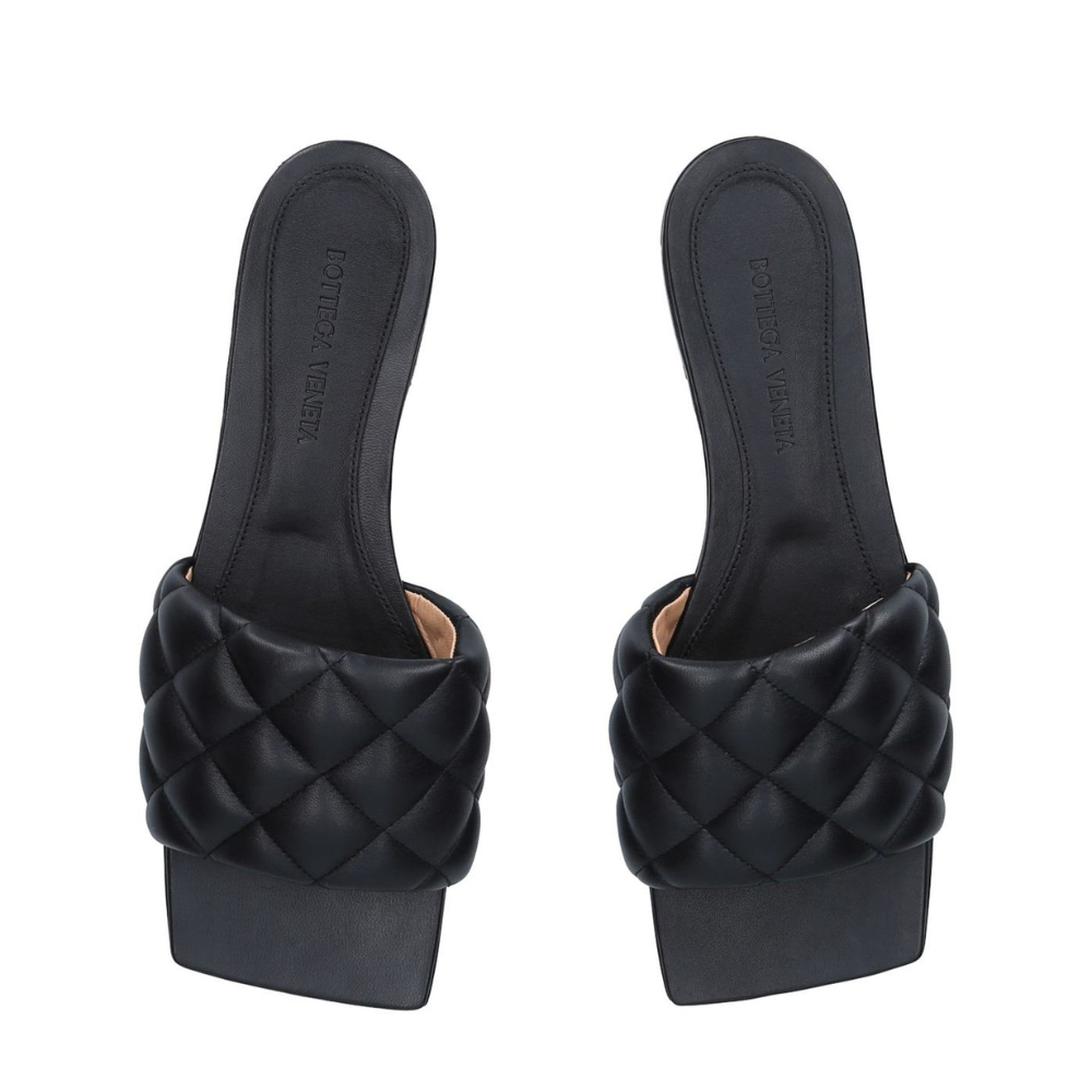 Bottega Veneta Leather Woven Square Sandals - Size 4.5