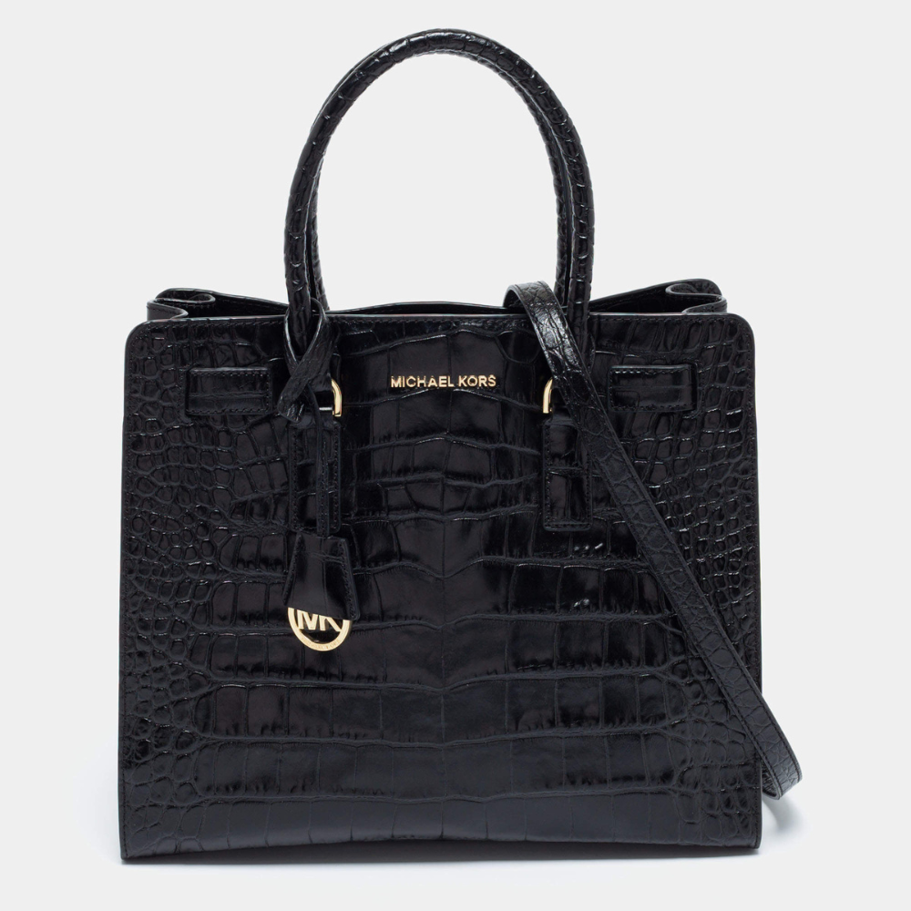 Michael Kors Tote Dillon Large Croc Embossed bag in Black