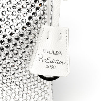 Prada White Satin Mini-bag With Crystals