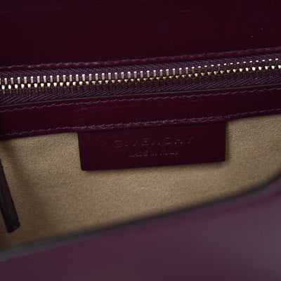 Givenchy Textured Calfskin Mini Pandora Box Crossbody Bag Dark Purple