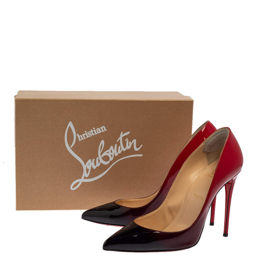 Christian Louboutin Black Red Ombre Patent Leather Pigalle Follies Poi