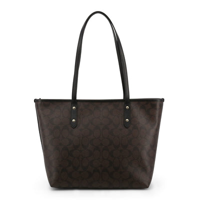 Coach Brown Signature Coated Canvas City Zip Tote