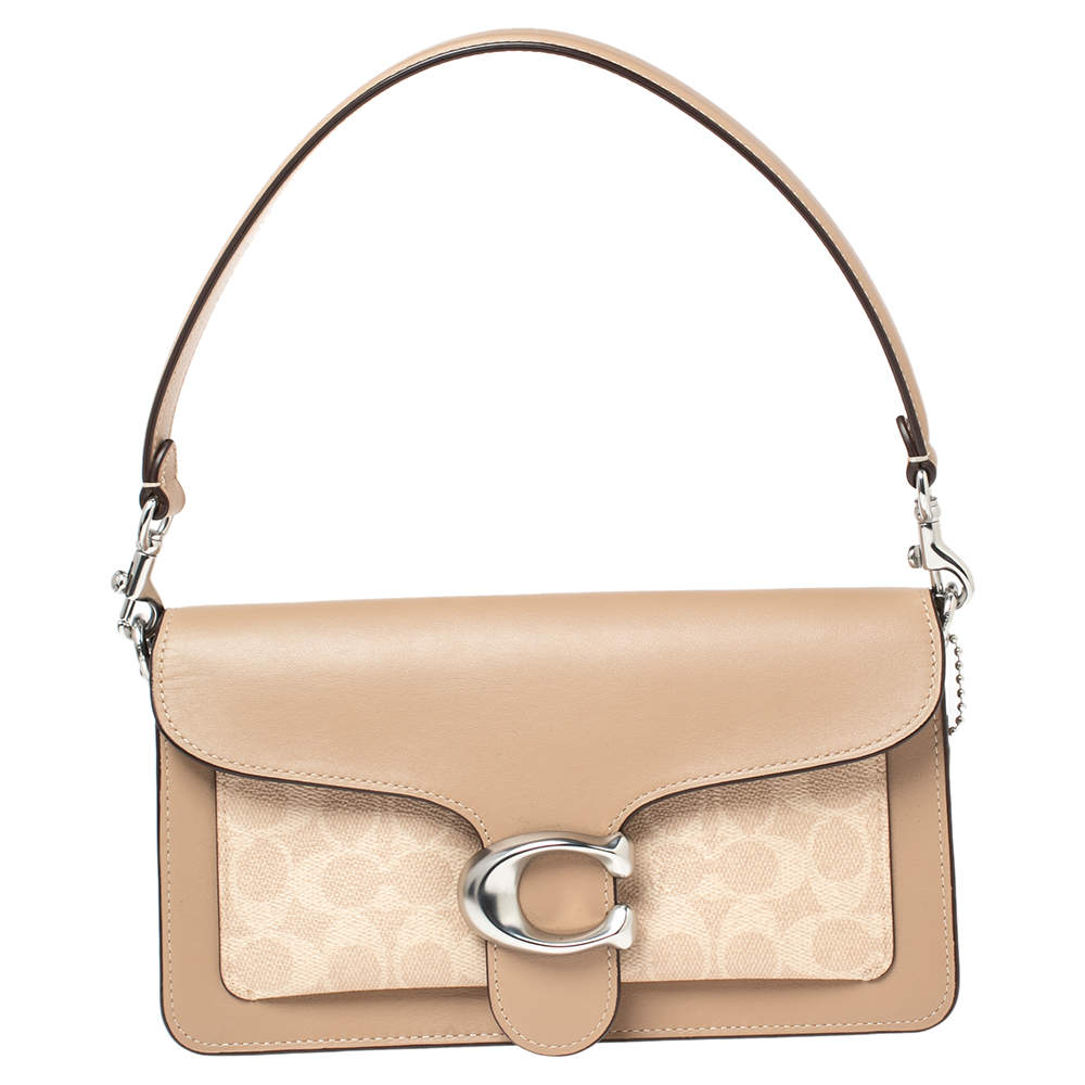 Coach Taupe Tabby Shoulder Bag 26 In Signature Canvas