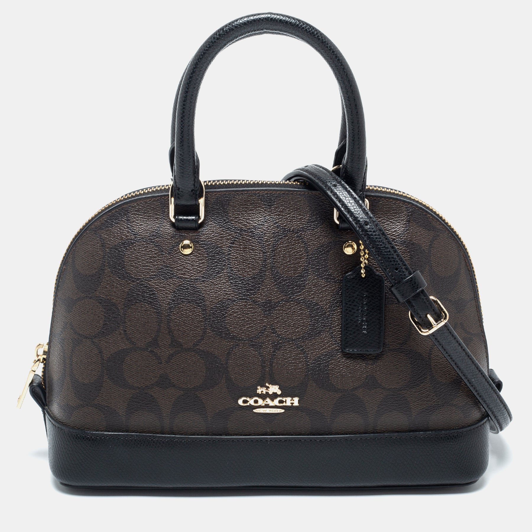 Coach Mini Sierra Satchel Signature Brown Black