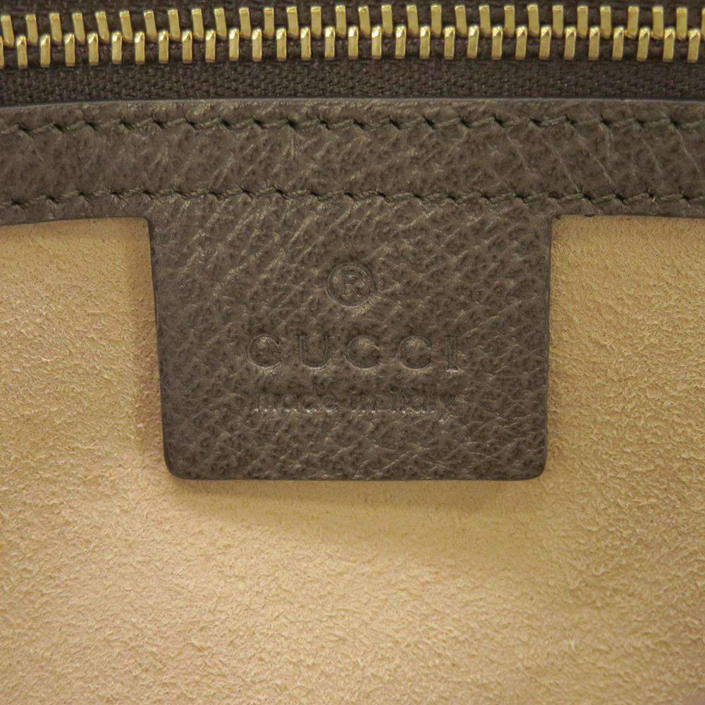Gucci Brown/Beige GG Supreme Canvas Leather Dome Ophidia Top Handle Bag