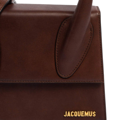 Jacquemus Dark Brown Leather Grand Le Chiquito Top Handle Bag
