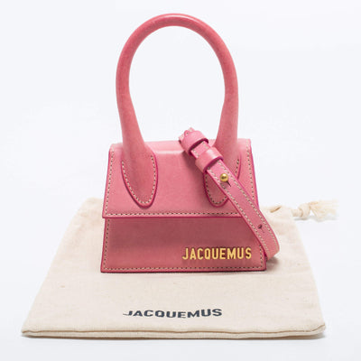 Jacquemus Pink Leather Le Chiquito Top Handle Bag