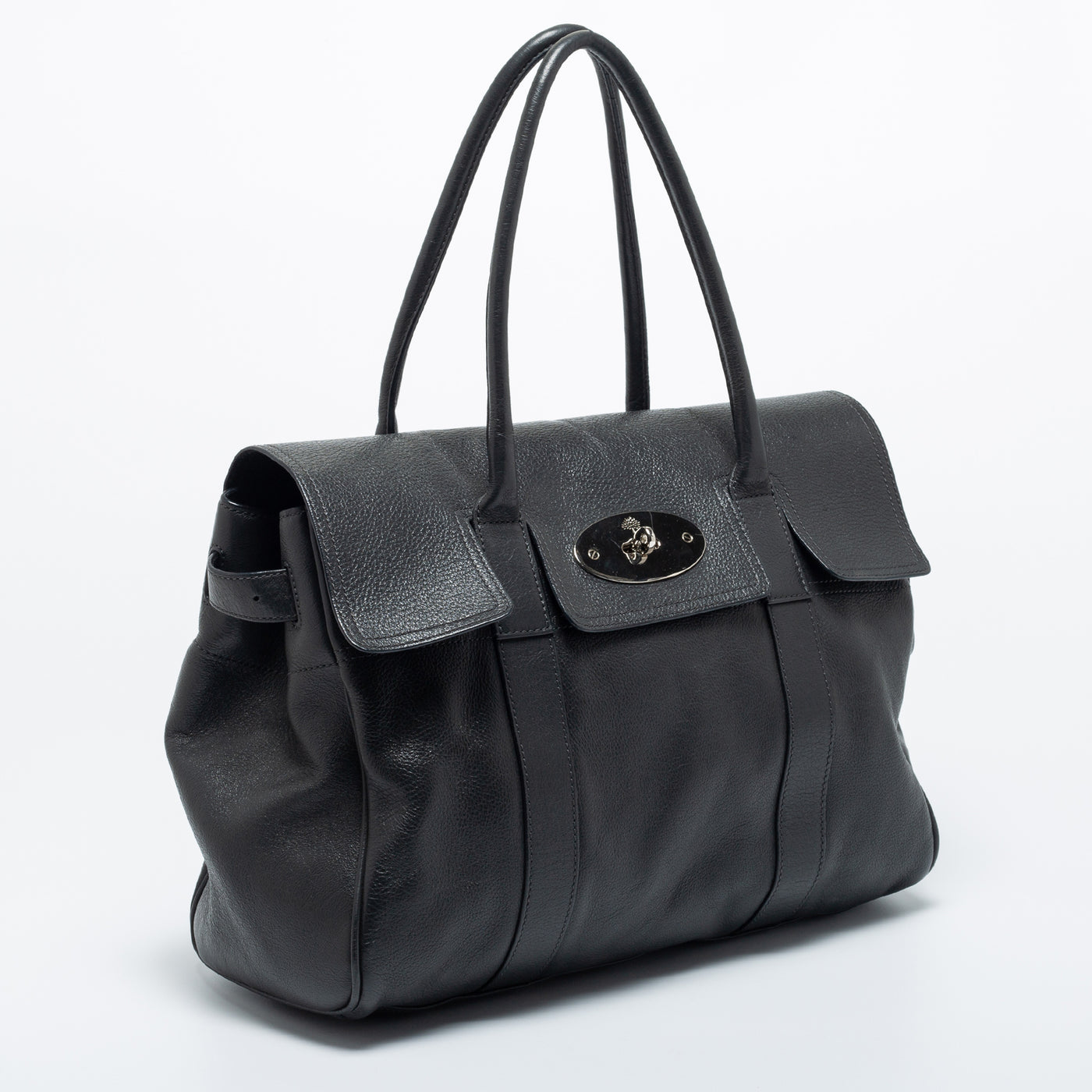 Mulberry Bayswater Classic Grain Leather Dark Grey Handbag
