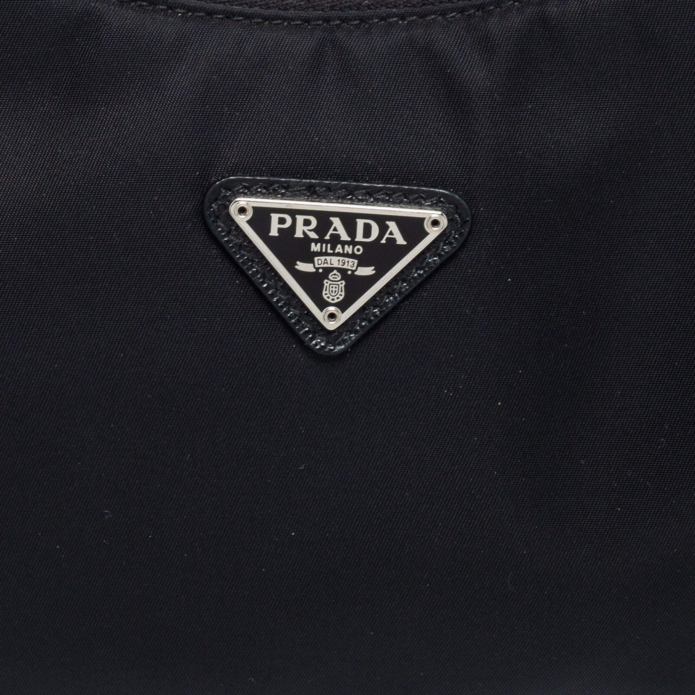 Prada Black Tessuto Nylon Mini Re-Edition 2005 Baguette Bag