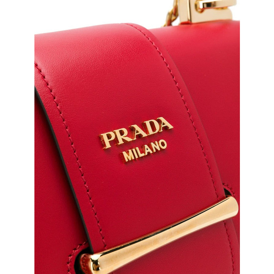 Prada Red Leather Sidonie Shoulder Bag