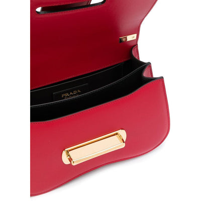 Prada Red Leather Sidonie Shoulder Bag