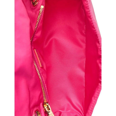 Prada Fuxia Pink Tessuto Nylon Chain Flap Bag